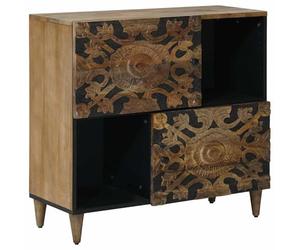 vidaXL Buffet Marron 80 x 33,5 x 75 cm Bois de Mangue Massif, Buffet élégant, Meuble Moderne, Rangement Compact, mobilier Polyvalent pour Le Salon, Solution Bois stylée