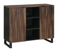 vidaXL Buffet Marron 90 x 33 x 75 cm Bois de manguier Massif, Salon, Buffet Rustique, Meuble en Bois de Mangue, Unité de Rangement, Console de Salle à Manger