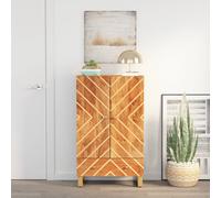 Vidaxl Buffet Marron Et Noir 60x33,5x100 Cm Bois Massif De Manguier Multicolore
