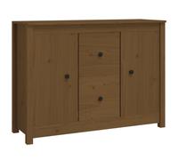 Vidaxl Buffet Marron Miel 100x35x74 Cm Bois Massif De Pin Marron