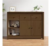 Vidaxl Buffet Marron Miel 100x35x74 Cm Bois Massif De Pin Marron