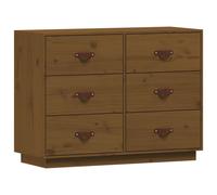 Vidaxl Buffet Marron Miel 100x40x75 Cm Bois Massif De Pin Marron