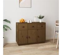 Vidaxl Buffet Marron Miel 100x40x75 Cm Bois Massif De Pin Marron