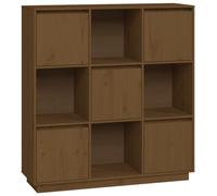 Vidaxl Buffet Marron Miel 110,5x35x117 Cm Bois Massif De Pin Multicolore