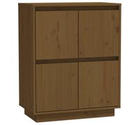 Vidaxl Buffet Marron Miel 60x34x75 Cm Bois Massif De Pin Marron