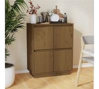 Vidaxl Buffet Marron Miel 60x34x75 Cm Bois Massif De Pin Marron
