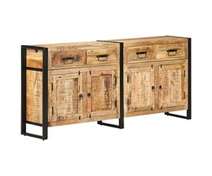 vidaXL Buffet Meuble de Rangement Armoire de Rangement avec 4 Tiroirs et 2 Compartiments Maison Intérieur 172x35x80 cm Bois de Manguier Massif