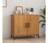 Buffet Meuble de Rangement Armoire Salon Maison Noir Bois de Pin Massif vidaXL