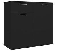 vidaXL Buffet, Meuble de Rangement avec Tiroir, Armoire de Rangement, Organisateur Salon Salle de Séjour Intérieur, Noir Bois d’Ingénierie