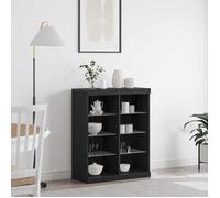 vidaXL Buffet moderne avec éclairage LED, en chêne noir, 81 x 37 x 100 cm. Parfait pour la salle à manger ou le salon 863050