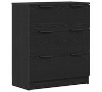 Buffet En Chêne Noir Vidaxl 60x30x70 Cm En Bois D'ingénierie Noir