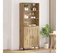 Vidaxl Buffet Montage Mural 2 Pcs Chêne Artisanal Bois D'ingénierie