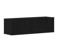 Meuble Tv Mural En Chêne Noir Vidaxl 100x30x30 Cm En Bois Reconstitué Noir