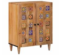 vidaXL Buffet Naturel 60 x 33,5 x 75 cm Bois de Mangue Massif, Buffet Moderne, Meuble de Rangement rectangulaire, élégant Organisateur pour intérieur, Bois de Mangue Solide