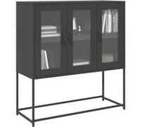 vidaXL Buffet 853404 – Meuble de rangement 100,5x39x107 cm acier laminé à froid noir