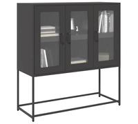 vidaXL Buffet noir 100,5x39x107 cm acier laminé à froid, meuble de rangement, meuble de rangement de cuisine, meuble de 853404