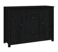 vidaXL Buffet Noir 100x35x74 cm Bois massif de pin814568 Noir G