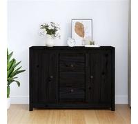 vidaXL Buffet Noir 100x35x74 cm Bois massif de pin814568 Noir G