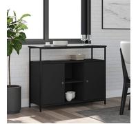 Vidaxl Buffet Noir 100x35x80 Cm Bois D'ingénierie Marron