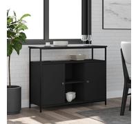 Vidaxl Buffet Noir 100x35x80 Cm Bois D'ingénierie Marron