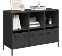 vidaXL Buffet noir 101,5x39x73,5 cm acier laminé à froid, meuble de rangement, meuble de rangement de cuisine, meuble de 851364 Noir G