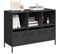 Vidaxl Buffet Noir 101,5x39x73,5 Cm Acier Laminé À Froid Multicolore