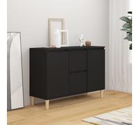 Vidaxl Buffet Noir 101x35x70 Cm Bois D'ingénierie Noir