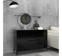 Vidaxl Buffet Noir 104x35x70 Cm Bois D'ingénierie Noir