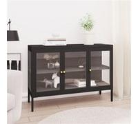 vidaXL Buffet Noir 105x35x70 cm Acier et verre336067 Noir G