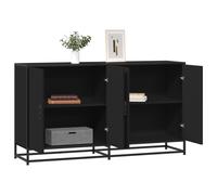Vidaxl Buffet Noir 134x35x76 Cm Bois D'ingénierie Marron