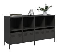 vidaXL Buffet noir 135x39x73,5 cm acier laminé à froid