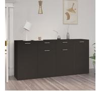 vidaXL Buffet Noir 160x36x75 cm Bois d'ingénierie 3074928