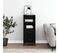 Vidaxl Buffet Noir 34,5x34x90 Cm Bois D'ingénierie Multicolore