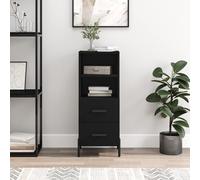 Vidaxl Buffet Noir 34,5x34x90 Cm Bois D'ingénierie Multicolore