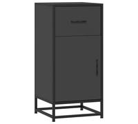 vidaXL Buffet Noir 35,5x35x76 cm Bois d'ingénierie et métal, Armoire de Rangement, Meuble d'entrée, Meuble d'appoint, Meuble de Rangement de Cuisine