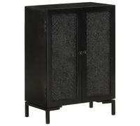 Vidaxl Buffet Noir 55x30x77 Cm Bois Massif De Manguier Et Fer Multicolore