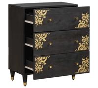 vidaXL Buffet Noir 60 x 33 x 75 cm Bois de mangue massif