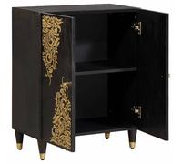 vidaXL Buffet Noir 60 x 33 x 75 cm Bois de mangue massif