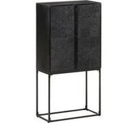 vidaXL Buffet Noir 60x30x120 cm Bois massif d'acacia et de manguier Noir