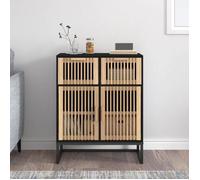 vidaXL Buffet en bois d'ingénierie 60x30x75 cm Noir G