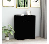 Vidaxl Buffet Noir 60x30x75 Cm Bois D'ingénierie Noir