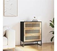 Buffet noir 60x30x75 cm bois d ingénierie