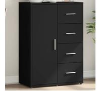 Buffet noir 60x31x84 cm bois d ingénierie