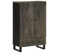 Vidaxl Buffet Noir 60x33x100 Cm Bois De Manguier Massif Marron