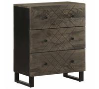 Vidaxl Buffet Noir 60x33x75 Cm Bois Massif De Manguier Marron