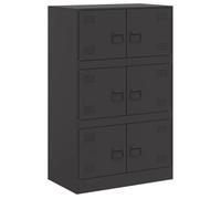 vidaXL Buffet Noir 67x39x107 cm Acier, Armoire, Armoire latérale, Armoire de Rangement, armoires, Placard, Buffet Haut, Organisateur de Maison