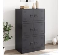 Vidaxl Buffet Noir 67x39x107 Cm Acier Noir