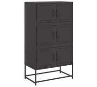 vidaXL Buffet Noir 68,5x38,5x123,5 cm Acier, Armoire, Armoire latérale, Armoire de Rangement, Armoire, Placard, Buffet Haut, Organisateur de Maison