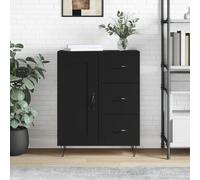 Vidaxl Buffet Noir 69,5x34x90 Cm Bois D'ingénierie Multicolore