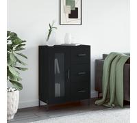 Vidaxl Buffet Noir 69,5x34x90 Cm Bois D'ingénierie Multicolore